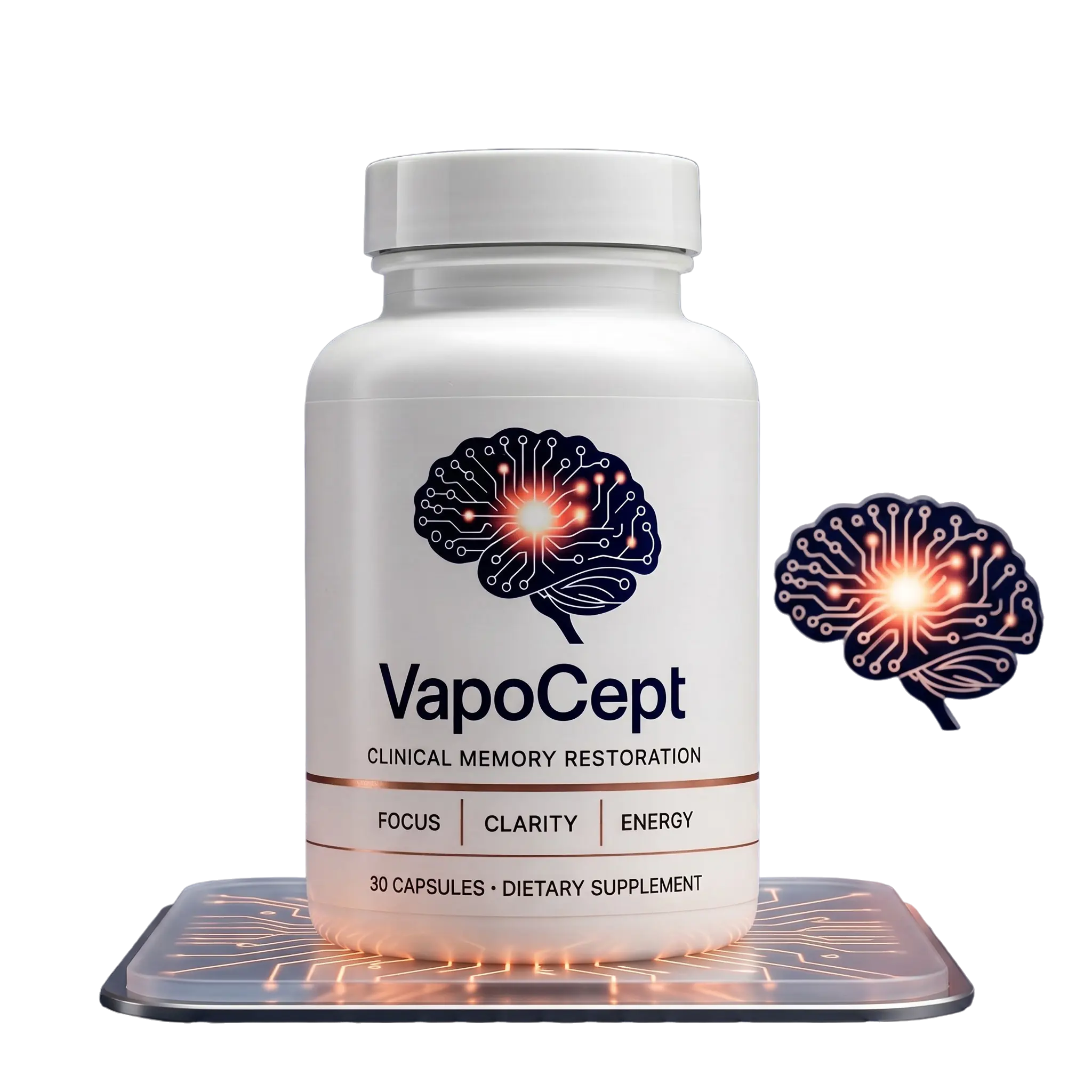 VapoCept brain health supplement bottle for memory and focus support